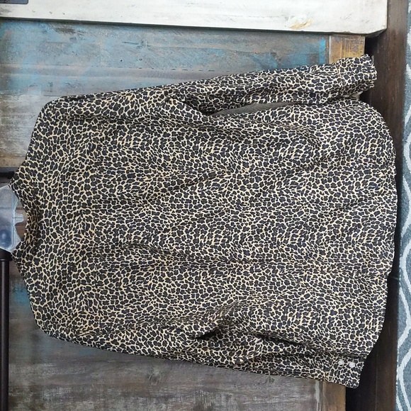 J.Crew Leopard Print 100% Cotton Button Down Blouse - Women's XL - Picture 6 of 6